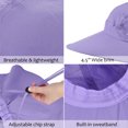thumbnail image 4 of Sun Hat for Women Wide Brim Summer Beach Hat with Neck Flap, UPF 50+ Fishing Hat for Hiking Beach, Purple, 4 of 8