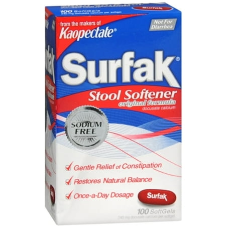 Surfak Stool Softener SoftGels 100 Soft Gels (Pack of 4)