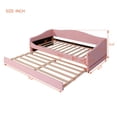 thumbnail image 5 of Imerelez Teddy Fleece Twin Size Upholstered Daybed with Light and Trundle - Pink, 5 of 7