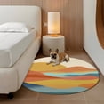 thumbnail image 3 of Abstract Mountain Round Rug 6ft Washable Circle Kitchen Rugs Non Slip Boho Modern Minimalist Landscape Large Area Rug Indoor Floor Carpet for Bedroom Living Room Home Office Dining Room Nursery, 3 of 9