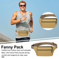 thumbnail image 3 of Unisex Fanny Pack Phone Bag Elastic Adjustable Waist Strap Multi Compartments Zipper Closure Outdoor Jogging Cycling Waist Bag-Khaki, 3 of 8
