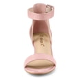 thumbnail image 2 of Sandalias De Tacón Bajo Con Correa De Tobillo Para Mujer Rosa claro 36, 2 of 6
