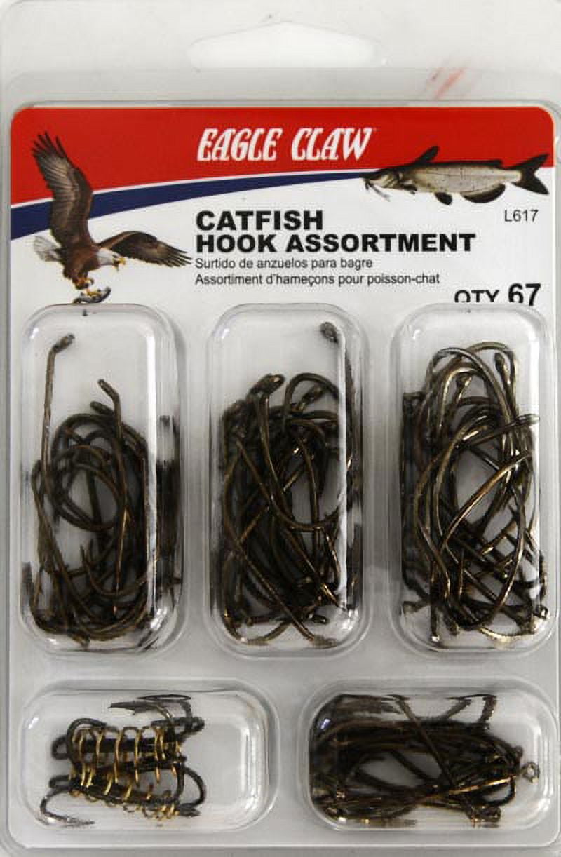 Eagle Claw L617H Catfish Hook, Assorted Catfish Hooks