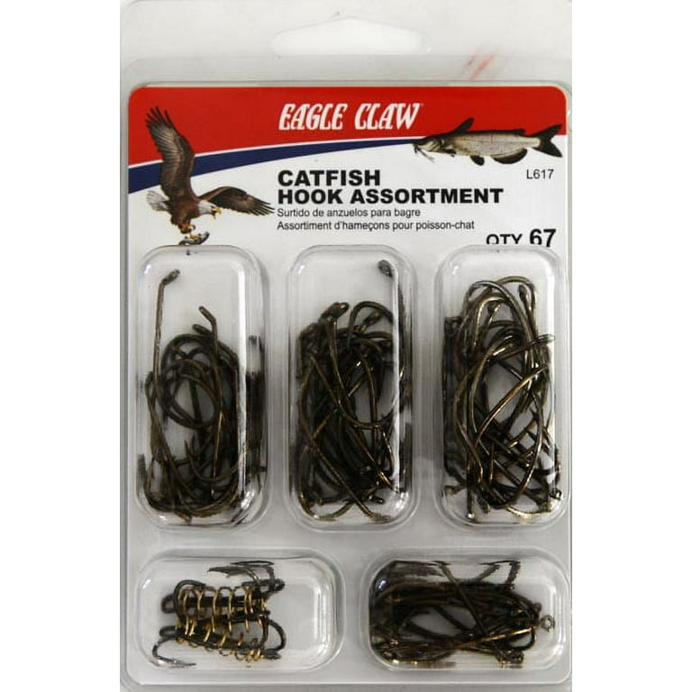 Laker by Eagle Claw Large Catfish Kit Hooks Sinkers Floats Line Stringer In  Case
