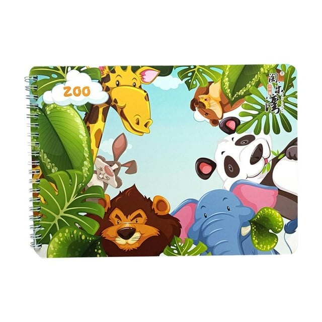 Lipstore Quiet Activity Book Fun Sensory Toy Portable Sticker Book for Kids Learning Toys Zoo