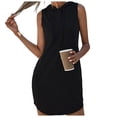thumbnail image 1 of Vestido sin mangas con capucha y cordón ajustable para mujer - Mezcla de poliéster y spandex - Informal/Día a día/Playa - Tallas S-XXL, 1 of 6