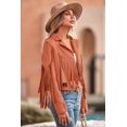 thumbnail image 3 of Abrigo PRETTYGARDEN para Mujer de Gamuza Sintética con Flecos, Corto, Naranja, Talla L, 3 of 9