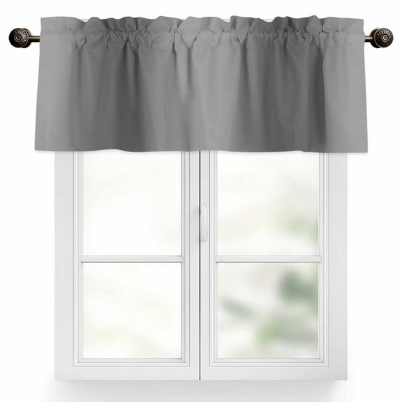 Gray Gradient Valances for Windows, 42 x 12in, Abstract Texture Modern Simple Rod Pocket Kitchen Valance Curtain Light Filtering Window Treatments for Living Room Bedroom, 1 Panel