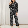 thumbnail image 2 of Halloween Pajama Sets for Women 2 Pcs, halloween Spider web print Halloween Pajamas Women Button Down Long Sleeve Sleepwear Lounge PJ Sets Halloween Costumes Woman 2024, 2 of 7