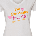 thumbnail image 4 of Inktastic I'm Grandma's Favorite with Arrow and Hearts in Pink Women's V-Neck T-Shirt, 4 of 5