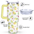 thumbnail image 3 of 40oz Tropical Pineapple Pattern Stainless Steel Flip Straw Tumbler Spill Proof Travel Cup Double Wall Vacuum Insulated Coffee Mug with Top Handle, 3 of 6