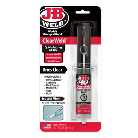 J-B Weld Clear Weld Syringe 14Ml Hardware Epoxy Adhesive