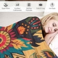 thumbnail image 3 of Nawypu Red Boho Style Blanket Soft Flannel Colorful Decorative Throw Blanket Holiday Square Birthday Blanket for Easter Gifts Home Couch Sofa Bed Room  Blanke, 3 of 6