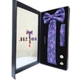 thumbnail image 4 of Botail Bow-necktie - Purple Orchid Print, 4 of 4