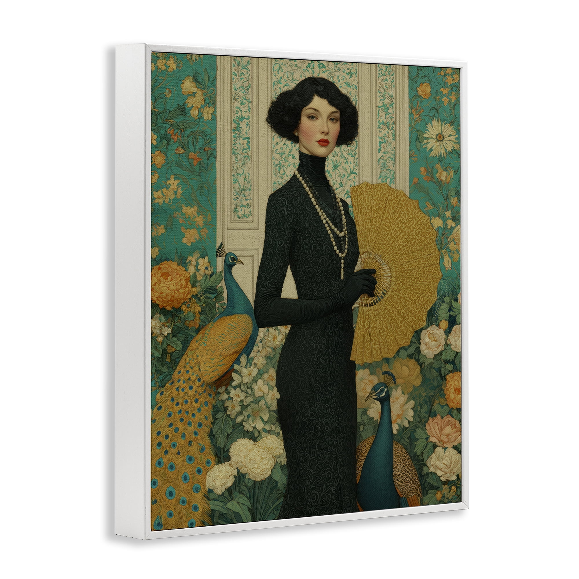 Stupell Industries Floral Velvet Reign White Framed Giclee Art, design by A Barefoot Stylist