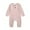 Pink, variant on Newborn Baby Solid Color Jumpsuit Spring and Autumn Long-Sleeved Clothes Set Girls Boys Cotton Jumpsuit 0-24M