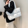 thumbnail image 4 of Diconna Women's Tote Shoulder Bags Square Bread Grid Rebound Soft Strap Large Capacity Zip-Up Bags, 4 of 5