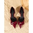 thumbnail image 2 of On feet& in love Women's Pointed Toe Bow Decor D'Orsay Side Cutout Kitten Heel Dress Pumps for Formal Daily Wear, 2 of 6