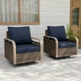 thumbnail image 2 of EAGLE PEAK Outdoor Rocking Chairs with Cushions, Set of 2, Brown/Blue, 2 of 8