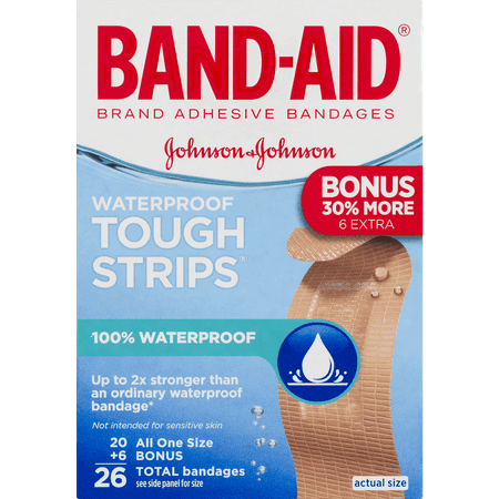 BAND-AID Tough Strips Adhesive Bandages, 26 Count