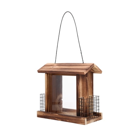 Qnmwood Outdoor Hanging Wild Bird Feeder with Double Suet Cages for Garden Decoration
