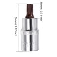 thumbnail image 4 of Uxcell T45 2.17'' Length 1/2-Inch Drive Torx Bit Sockets S2 Steel Silver Tone 1pcs, 4 of 4