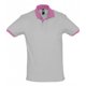 thumbnail image 1 of SOLS - Polo de manga corta 100% algodón de primera  Modelo Prince Unisex hombre mujer (Gris jaspeado/Rosa orquídea), 1 of 1