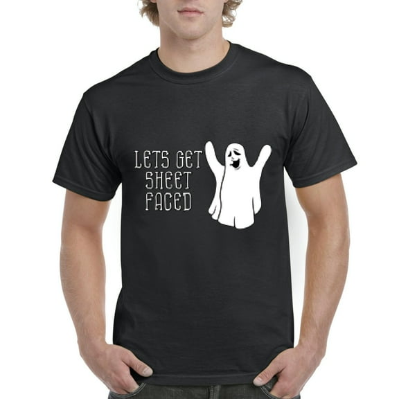 MmF - Men's T-Shirt Short Sleeve - Halloween Let`s Get Sheet Faced Ghost