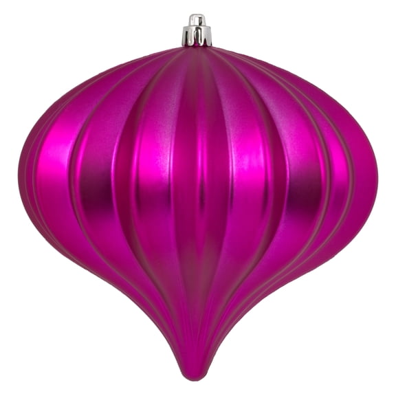 Vickerman 5.7" Fuchsia Matte Onion Christmas Ornament UV Treated with Wired Cap, 3 per bag