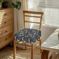 thumbnail image 3 of HELLHERO Deer Flower Print Seat Covers for Dining Room Chairs, Stretch Dining Chair Seat Slipcovers, Kitchen Chair Protector Slipcovers, Blue, 3 of 7