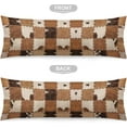 thumbnail image 5 of Cowhide Body Pillow Cover Patchwork Cow Print Brown Cowhide Long Pillowcase with Zipper Decorative Farmhouse Western Soft Cushion Case Rectangle Bedding Pillow Cases for Couch,Sofa,Home Gifts 20"x54", 5 of 5