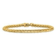 thumbnail image 3 of 14K Solid Yellow Gold 4.4mm Edged Woven Link Chain Bracelet, 3 of 6