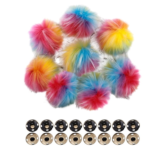 Bolas De Pompones Para Hacer Decoraciones Con Broches De Presión Para Bufandas, Llavero, Zapatos, Mezcla De Colores A Sunnimix Bolas de pompones