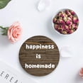 thumbnail image 4 of RYLABLUE Happiness is Homemade Retro Rustic Old Wood Board Set of 4 Round Coaster for Drinks, Absorbent Ceramic Stone Coasters Cup Mat with Cork Base for Home Kitchen Room Coffee Table Bar Decor, 4 of 5