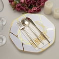thumbnail image 7 of Balsa Circle 10 Octagon 10" White Disposable Dinner Plastic Plates Gold Geometric Design Party Tableware, 7 of 7