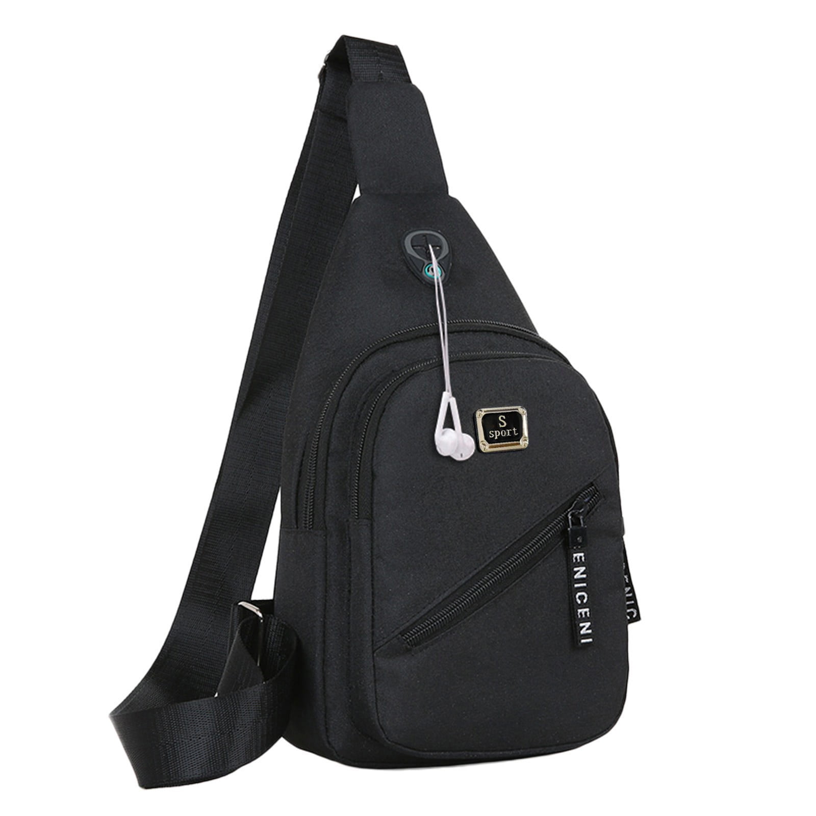 Chest Bag Male Messenger Bag Casual Student Small Backpack PU Leather Male Shoulder Bag Black Size : A 