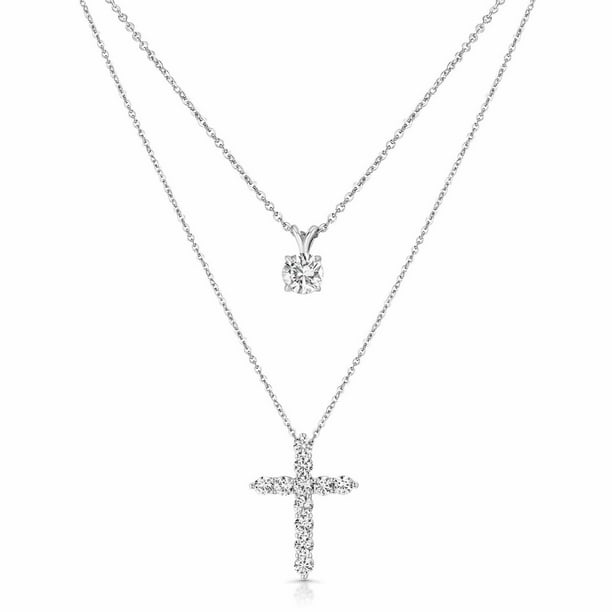 Sam's Club White Sapphire Cross Necklace Macy's Men's Black