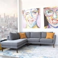 thumbnail image 5 of Allora Mid-Century Microfiber Sectional Left Chaise Sofa in Light Gray, 5 of 6
