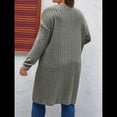 thumbnail image 4 of Cárdigan de Punto Ligero y Suave para Mujer, de Talla Grande, con Mangas Largas, Abierto Al Frente y Bolsillos. Verde 5XL, 4 of 7