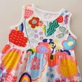 thumbnail image 4 of Aoujea Up to 50% off Girls Dress Up Baby Girls Summer Printing Sleeveless Knitted Cotton Round Neck Dress, 4 of 7