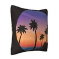 thumbnail image 2 of ZICANCN Sunset Beach Coconut Trees Decorative Throw Pillow Covers, Bed Couch Sofa Decorative Knit Pillow Covers for Living Room Farmhouse, 26"x26", 2 of 8