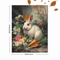 thumbnail image 3 of UXIEQU White Rabbit Carrots Floral Canvas Wall Art 15.75x11.81 Inches, 3 of 8