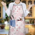thumbnail image 6 of Pioneer Flower Floral Print Pattern Cotton Linen Apron with Pockets, Waterproof Adjustable, 33x27 Inch for Kitchen, Gardening, BBQ, Salon, 6 of 6