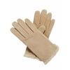 Isotoner Womens Camel Tan Suede Leather Gloves With Microluxe Lining