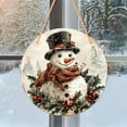 thumbnail image 3 of Snowman Sign Winter Christmas Metal Sign For Outdoor Outside Porch Snowflakes Wreath Wall Decoration 12 Inch Cute Car Things Stained Glass Window Panels Apartment Christmas Decorations Set Miniature, 3 of 3