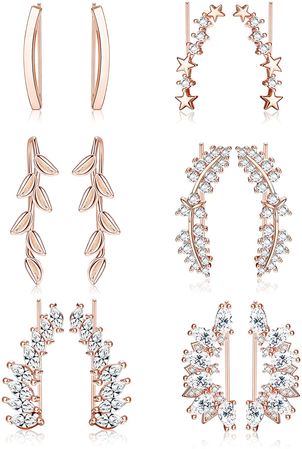 Finrezio 9-Piece Non-Piercing Ear Cuff Set – 14K Gold Plated Clip-On Cartilage Earrings, Hypoallergenic