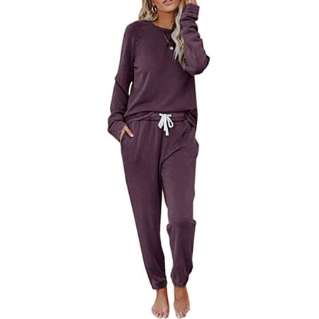 

Womens Pyjama Sets Long Sleeve 2 Piece Loungewear Jogging Suit