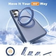 thumbnail image 3 of Dteck Case for Samsung Galaxy S24,Magnetic Rubber Case Matte PC Mag-Safe with 360°Rotating Invisible Ring Stand Military Grade Shockproof Back Cover,Blue, 3 of 7