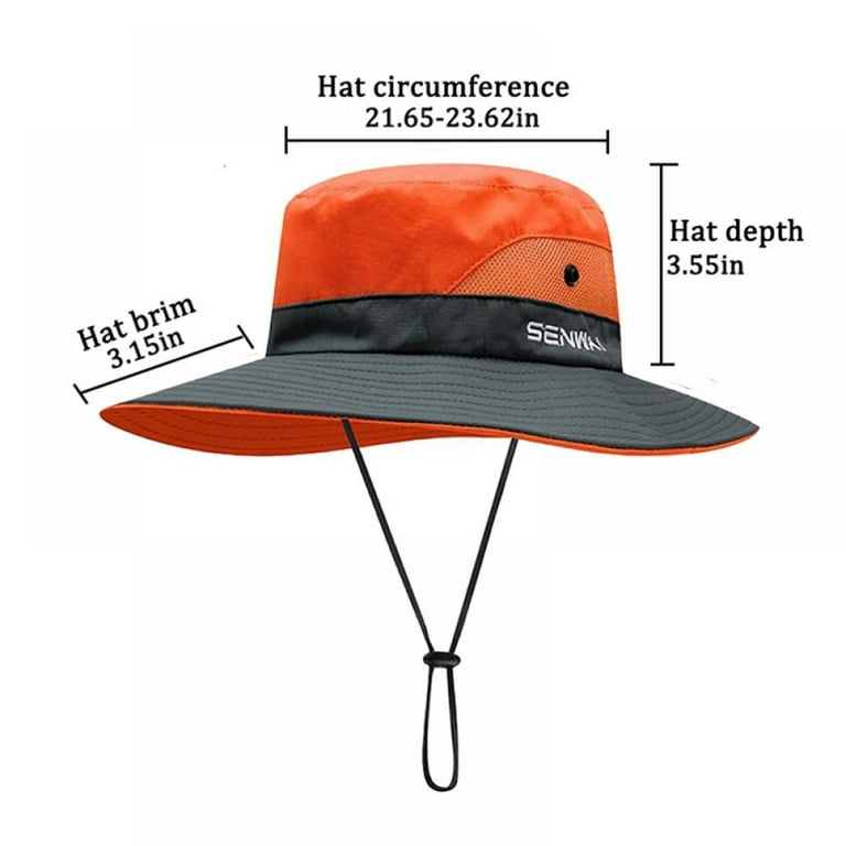 Shengshi Sun Hat for Men/Women Summer UV Protection SPF Waterproof Hat for  Fishing Hiking Garden Safari Beach Orange