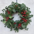 thumbnail image 3 of Couronne de Noël Artificielle 11,8” avec Baies Rouges pour Porte d'Entrée Décoration Murale de Noël pour Fête, 3 of 7